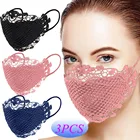 3 шт. деликатная Кружевная аппликация моющаяся и многоразовая маска для лица маска от вируса маска ткань тушь для лица