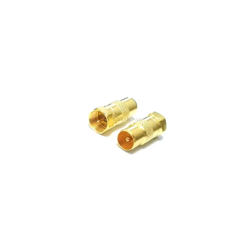 50 pcs RF Coaxial Gold Coax Adapter Connectors TV PAL Male/Female to F Male M/M Plug | Обустройство дома