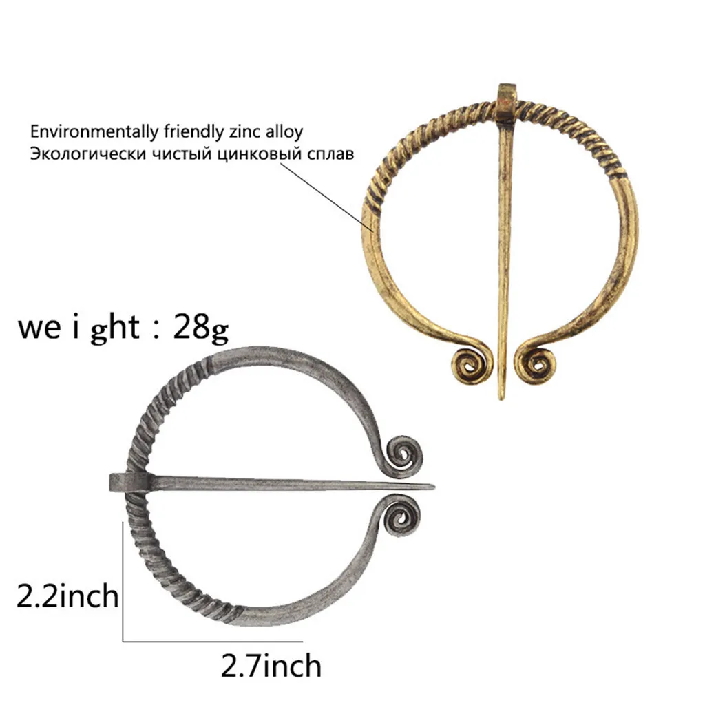 Золотая брошь из нержавеющей стали скандинавский плащ шаль шарф булавки