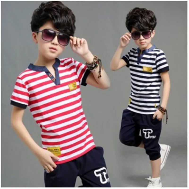 Дешевый детский костюм с коротким рукавом для мальчиков новинка 2022 летняя