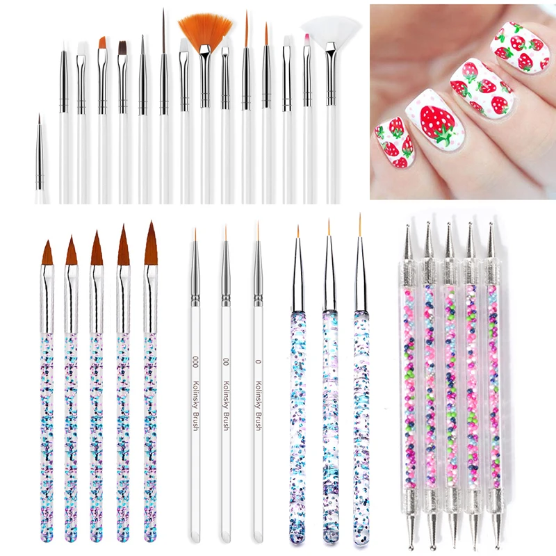 УФ гель Рисование Живопись нейл арта нажмите с силой так акриловая ручка