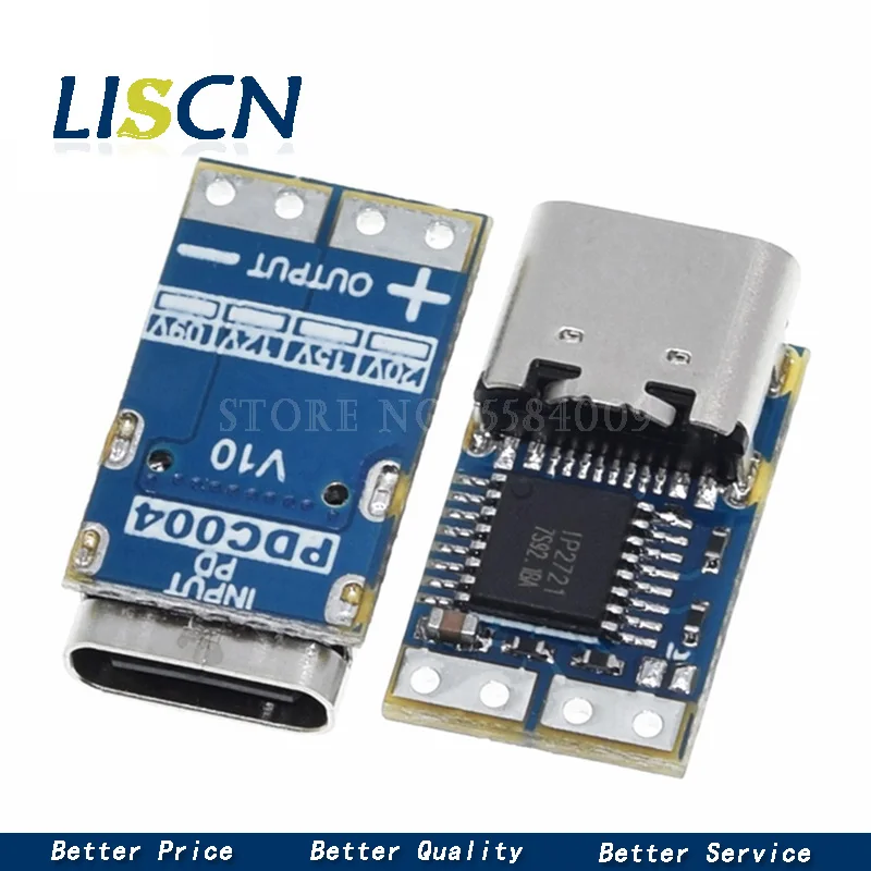 Type-C PD decoy module PD2.0 PD3.0 to DC trigger extension cable QC4 charger 9V 12V 15V 20V Fast Quick Charger Circuit Board |
