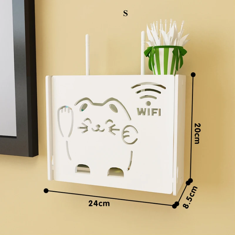 Беспроводной Wi Fi маршрутизатор Коробка Для Хранения ПВХ панель полка настенный
