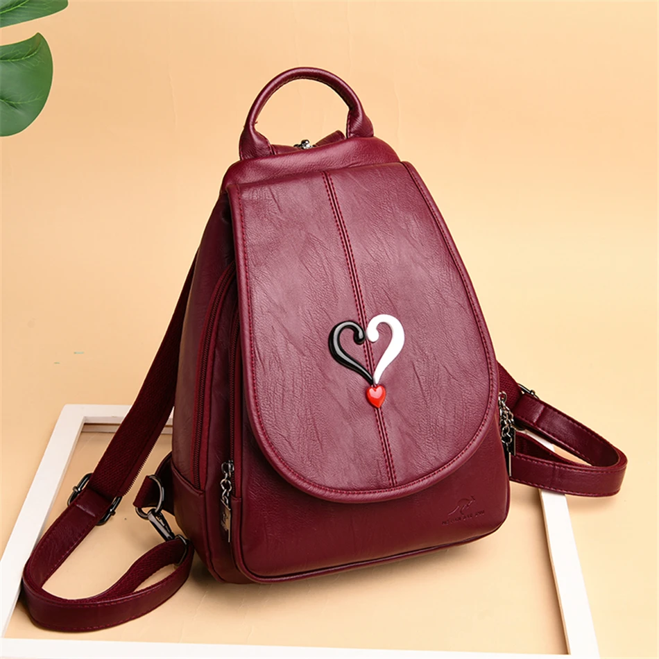 Новинка 3 в 1 Модный женский рюкзак с контрастными сердечками высококачественные