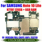Материнская плата для Samsung Galaxy NOTE 10 LITE N770F 6 ГБ ОЗУ 128 ГБ для детской материнской платы оригинальная разблокированная логическая плата с полными чипами