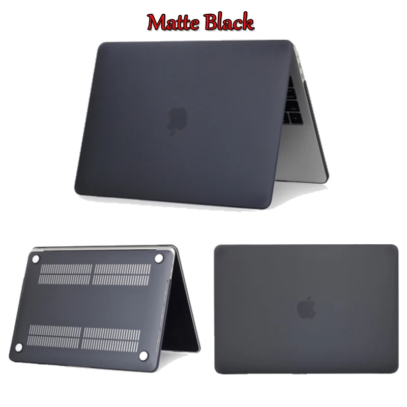 Matte Black Кристально прозрачный жесткий защитный чехол для Macbook Air retina Pro 13 15 Touch Bar A2159 A1706 A1707 A1990 AIR 13 A1932 - Цвет: Matte Black