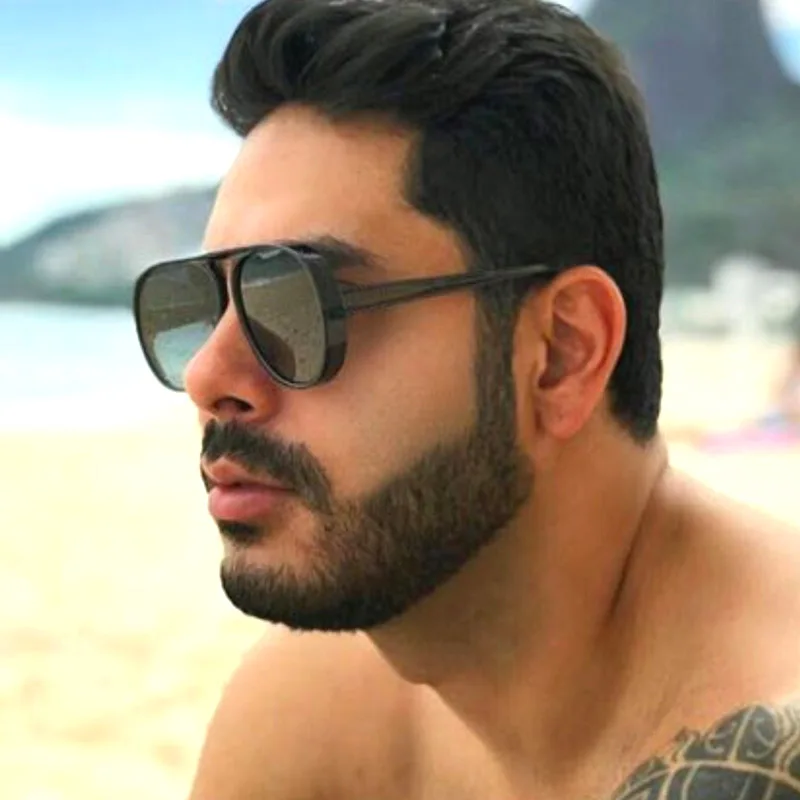 Негабаритные солнцезащитные очки авиаторы для женщин стимпанк большое зеркало в