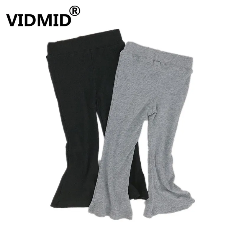 VIDMID/осенние однотонные брюки с расклешенным низом для маленьких девочек детские