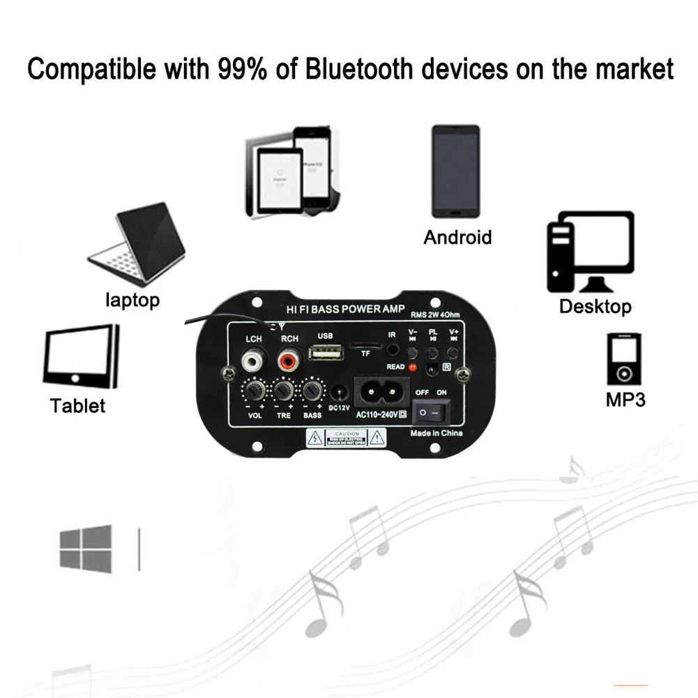 Bluetooth Audio Mini Bass Power Amplifier Hi-Fi Remote Control USB TF 2 Din Subwoofer Stereo Digital Auto Car Radio | Автомобили и