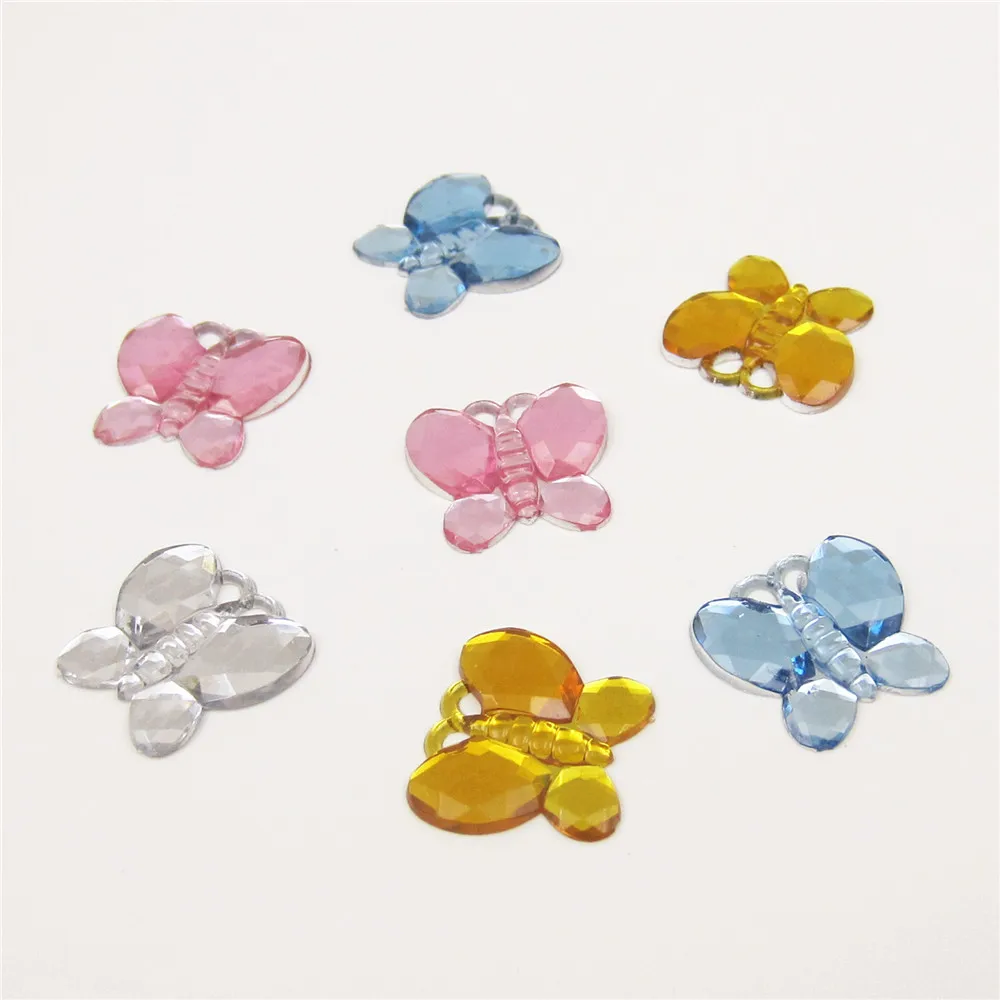Разноцветные стразы в форме бабочки украшение для детского душа акриловые