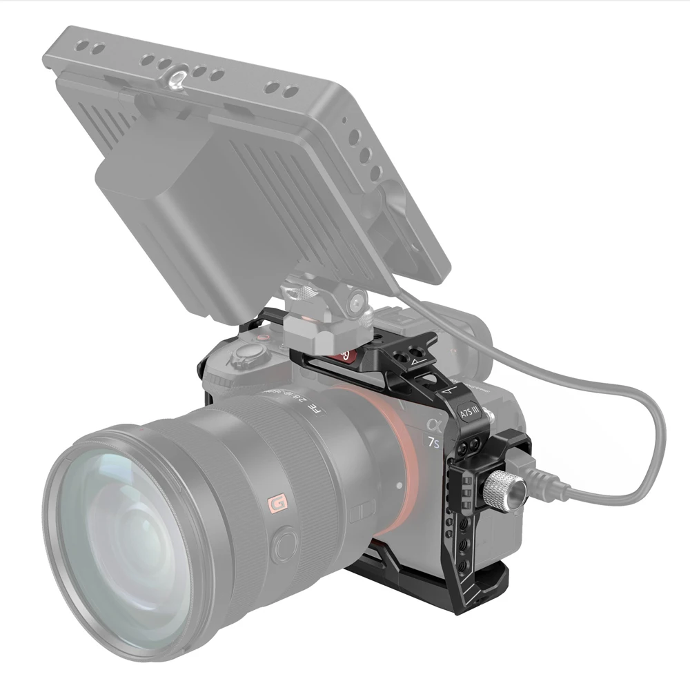 Купить Стандартный комплект оссветильник Ной клетки SmallRig для камеры Sony A7S3 Alpha 7S III с кабелем HDMI направляющие NATO, крепление для холодного башмака, Ко...