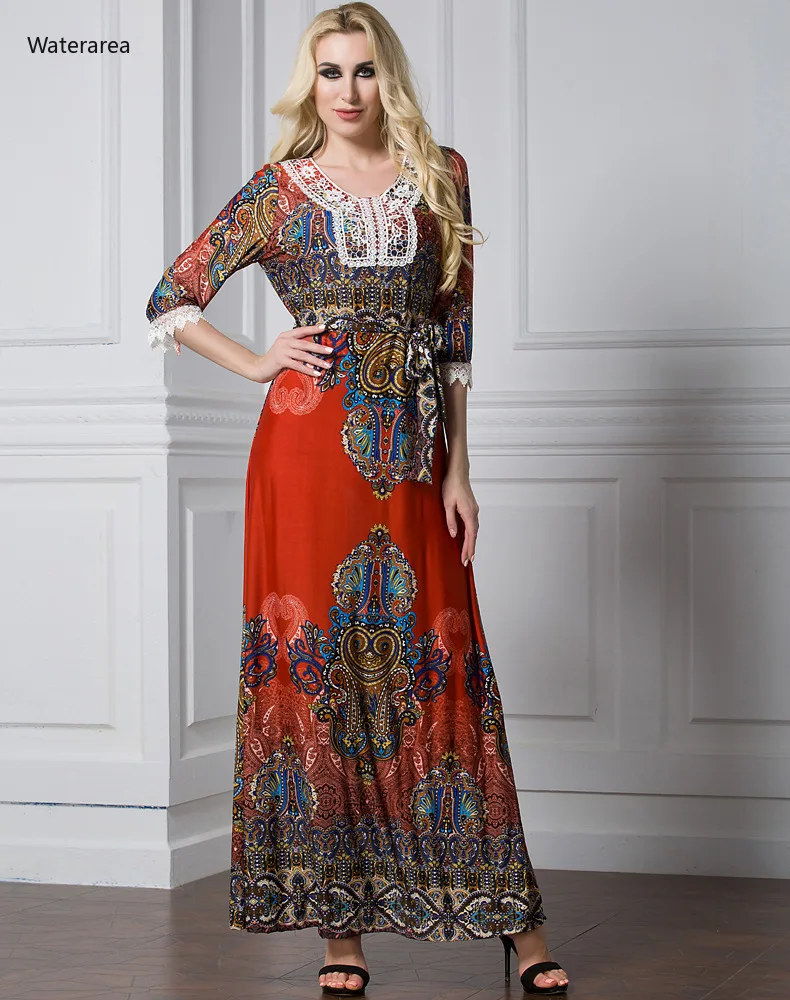 Женское длинное винтажное платье шелковое с квадратным вырезом рукавом до локтя