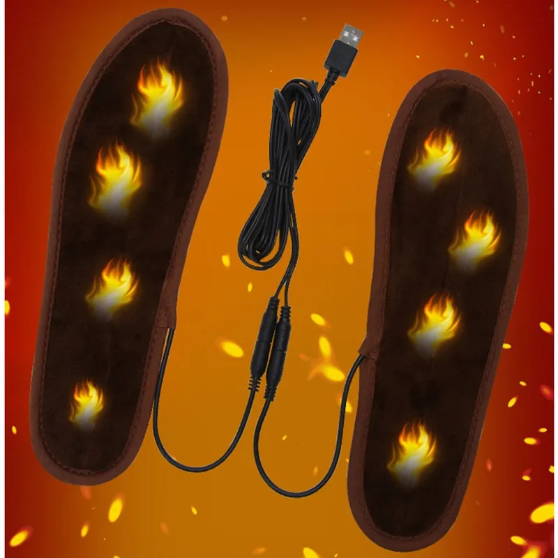 Для мужчин и женщин; Новинка; USB; с электрическим питанием; плюшевые меховые стельки; зимняя теплая стелька с подогревом; унисекс