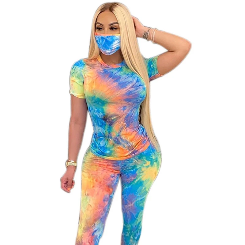 Летний женский комплект из двух предметов повседневная спортивная одежда для