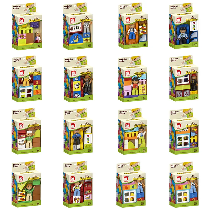 Новые продажи Duploed строительные блоки DIY Кирпичи совместим с duplo поезд игрушки для