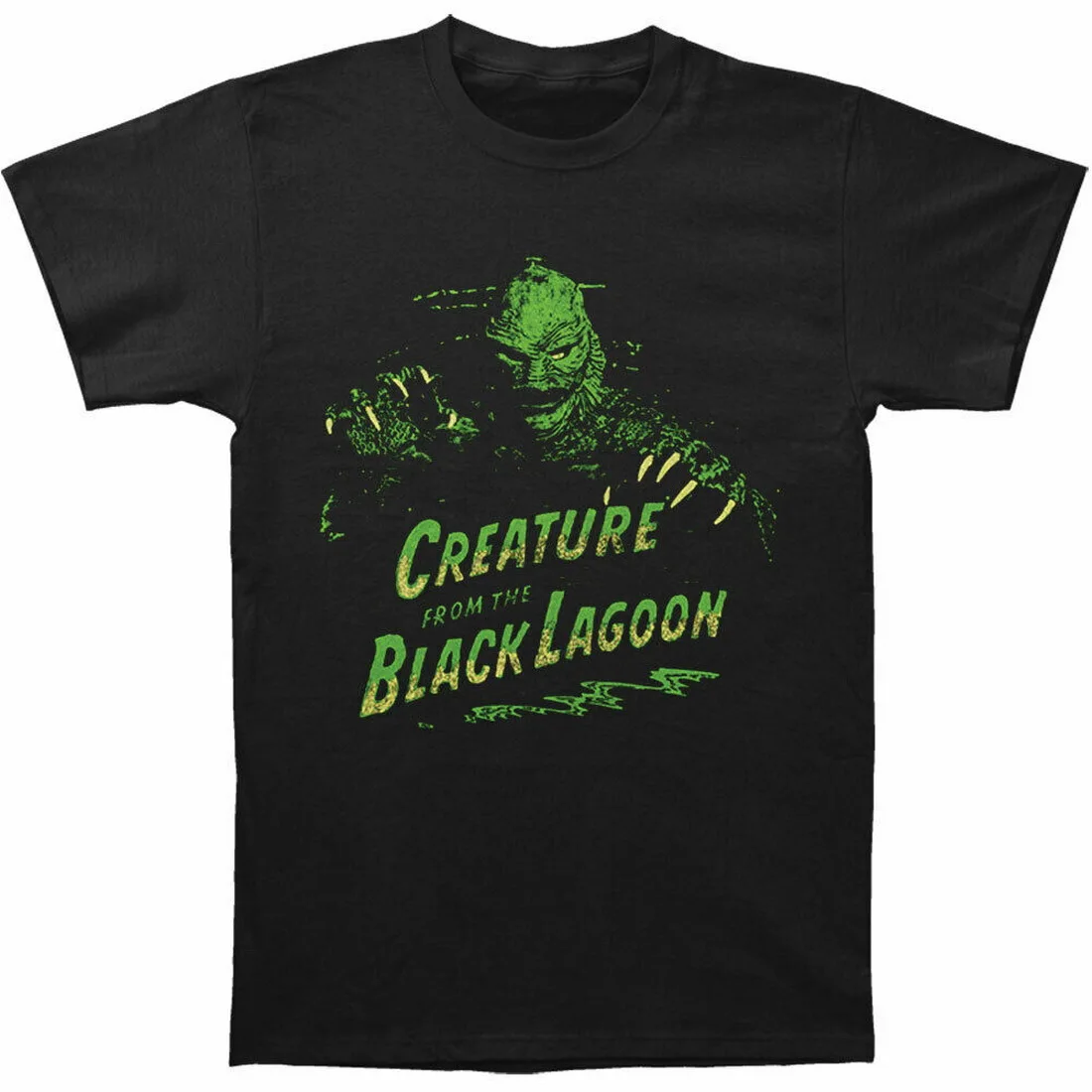 

Creature From The Black Lagoon Men's Green Creature Tops Tee T Shirt Black Breathable Men Tops T-Shirt