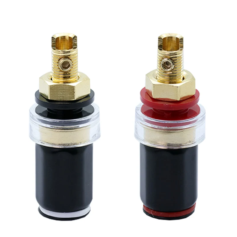 100 шт. позолоченные клеммы из чистой меди для Hi Fi колонок блок усилитель аудио 50 мм