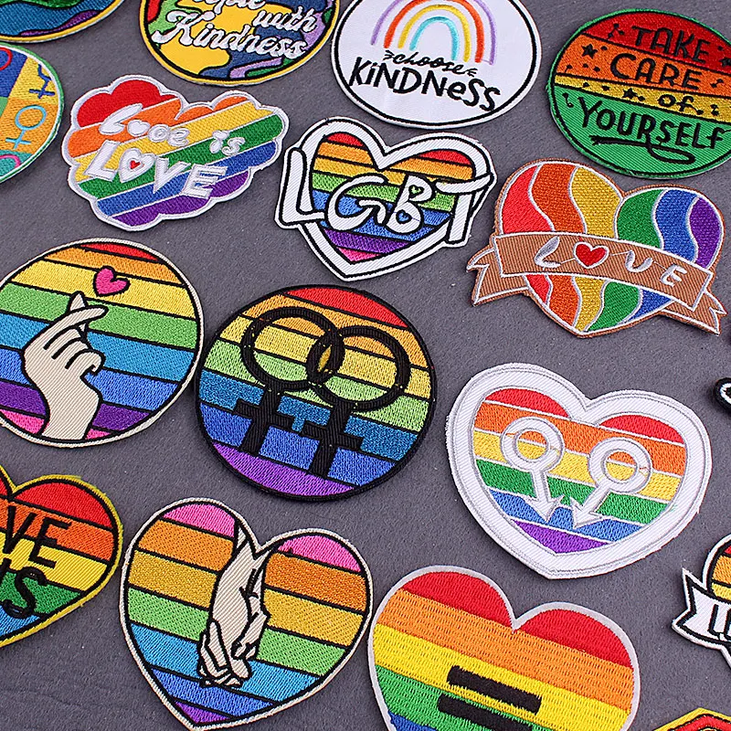 

ЛГБТ гей гордость патчи утюгом патчи для одежды наклейки на одежду своими руками любовь это любовь значки полосы аппликация