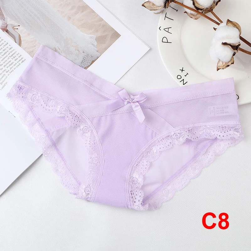 C8 KYLIE розовый 2 шт./партия женские трусики сексуальное кружевное нижнее белье женские трусы нижнее белье цветочные трусики с низкой посадкой прозрачные трусы - Цвет: C8