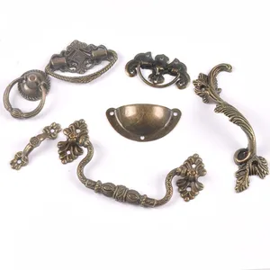 Европейские ретро антикварные полосатые резные ручки для мебели кухонные ручки шкатулка для драгоценностей шкаф круглые ручки для шкафа; На ящики дверь c2265