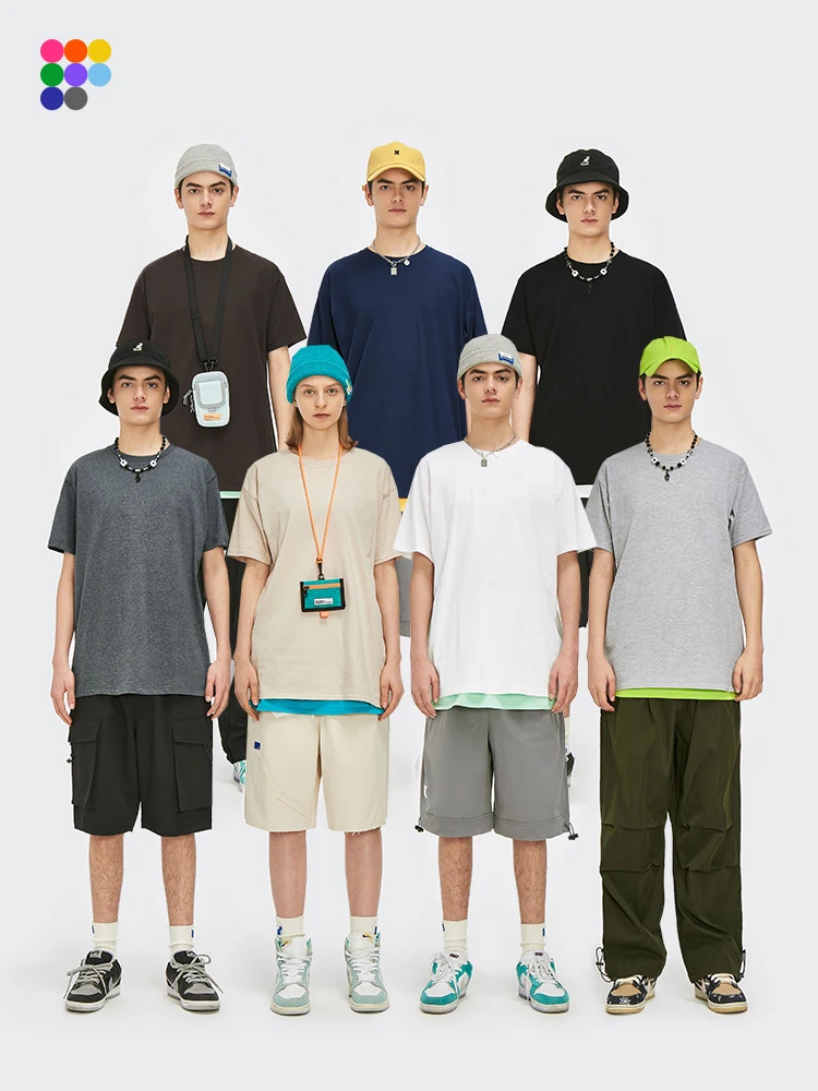 Мужская Повседневная футболка INFLATION однотонная хлопковая в стиле хип хоп с