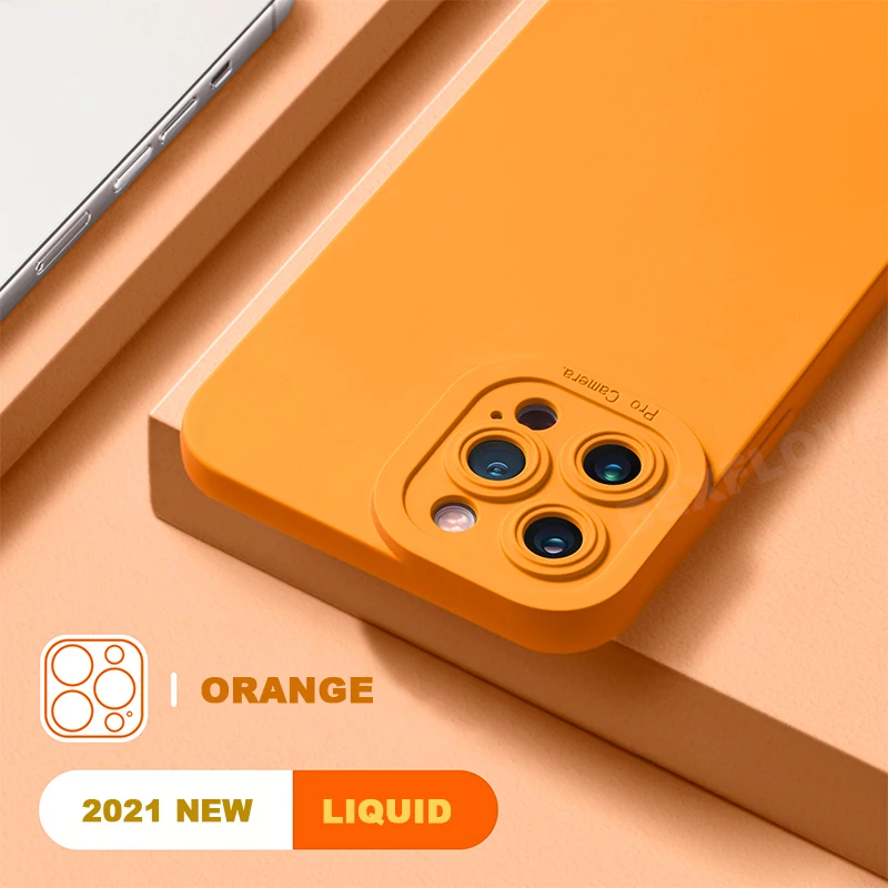Luxury Original Phone Case For iPhone 13 11 12 Pro Max Mini X XR XS 7 8 Plus SE 2020 Silicone Shockproof Case Soft Liquid Cover