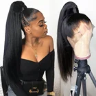 360 Hd прозрачный полноразмерный передний парик из человеческих волос, парики для женщин, бразильские предварительно выщипанные волосы, 30 32 дюйма, прямой передний парик на сетке