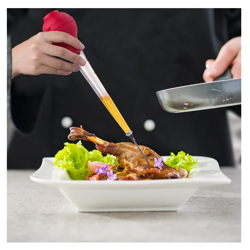 

KitchenAce 1set Controlable BBQ Bakery Oil Brush Oil Dropper Oil Syringe Needle Cleaning Brush Kitchen Baking Gadgets & Tools