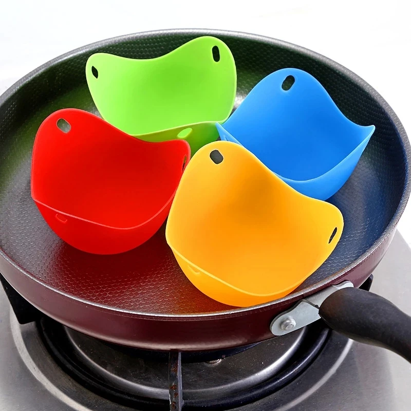 

Fast Shipping 4pcs/lot Egg Poacher Silicone Pancake Egg Poach Pods Baking Cup Kitchen Cookware Bakeware Tool Utensil Random Colo