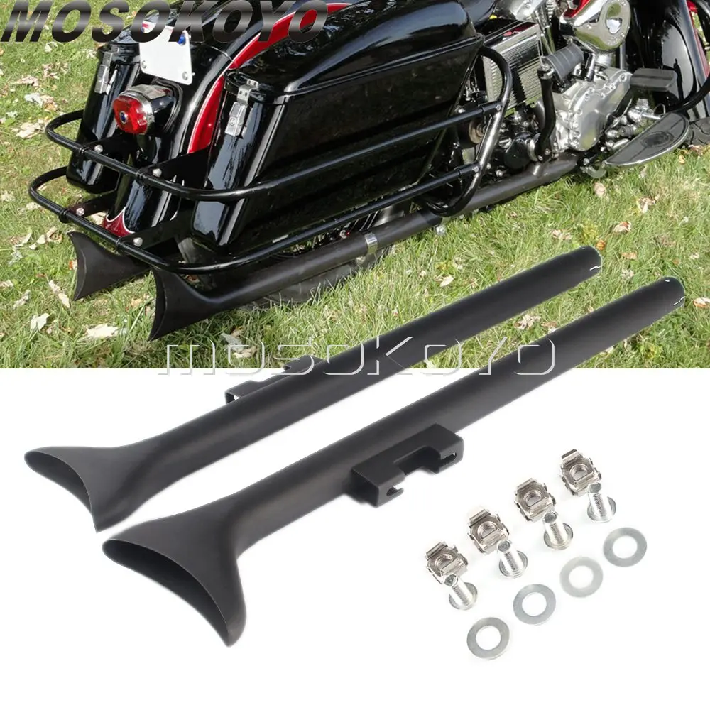 

Черные глушители «рыбий хвост» 33 дюйма, выхлопные трубы для Harley 1,75 дюйма с разъемом O.D 1995-2016 Touring Street Glide Road Kind Road Glide