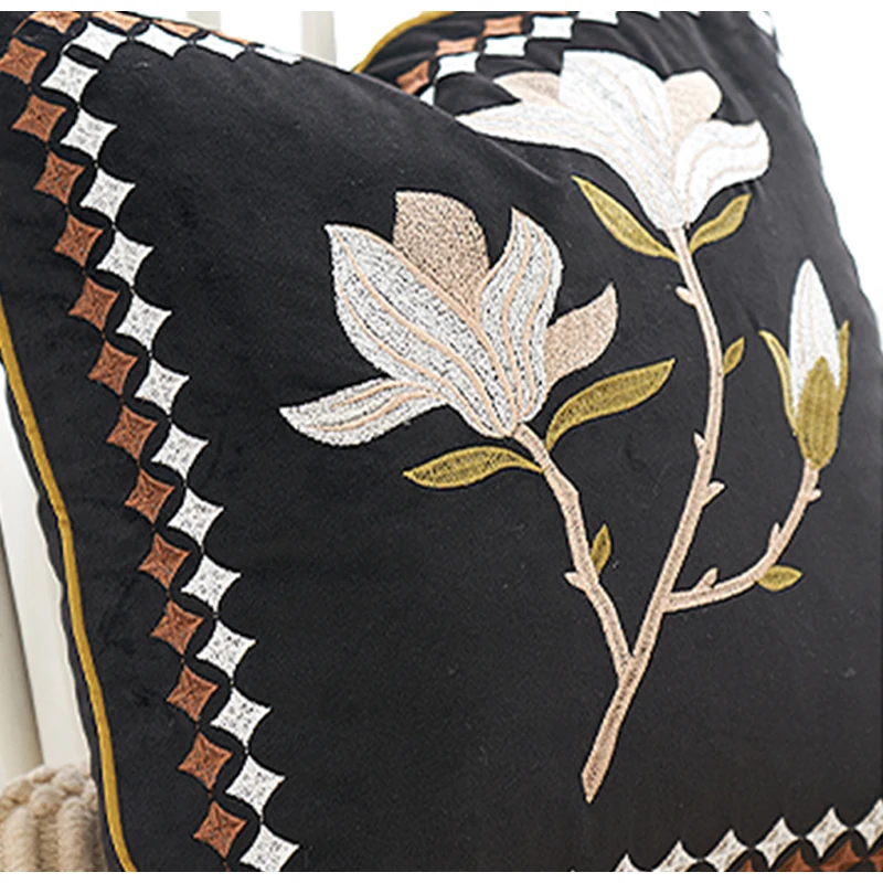 Наволочка для подушки с цветочным принтом 50x50 см | Дом и сад