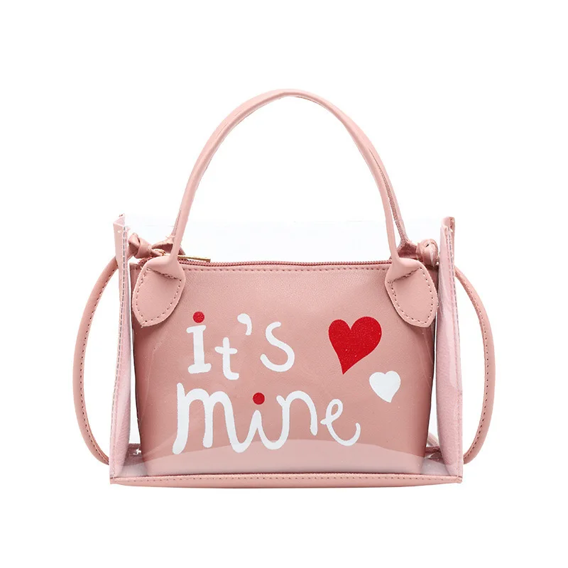 

Transparent Jelly 2021 New Fashion Mother-and-child Bag Trend English Hand Single Shoulder Bag Messenger Small Bag All-match