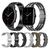 classic metal stainless steel wrist band for huami amazfit gtr 2 watch strap for gts2 bip s stratos 3 bracelet watchbands