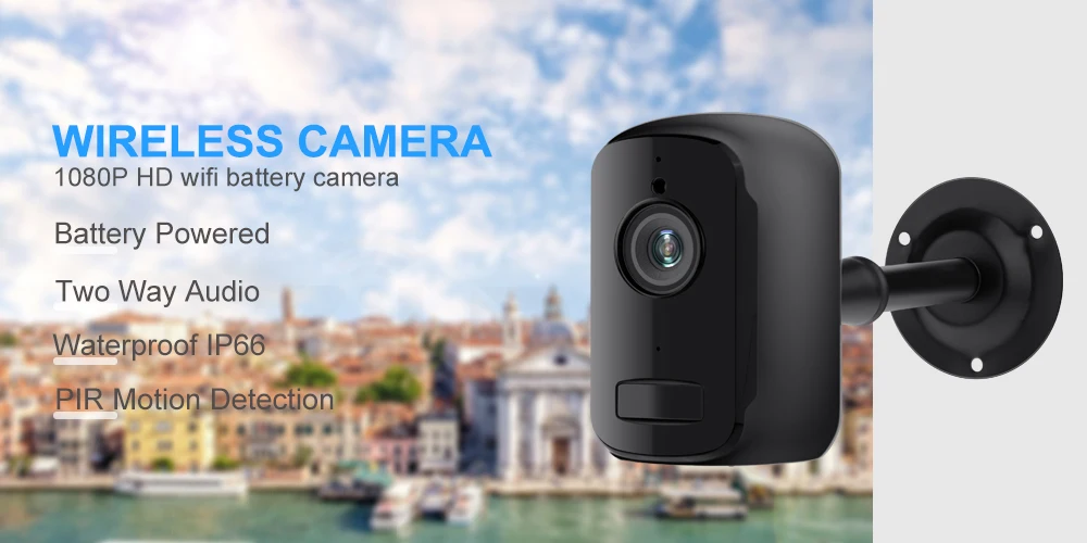 Батарея Wifi камера 1080P наружная перезаряжаемая домашняя охранная ip-камера видеонаблюдения беспроводная двухсторонняя аудио PIR сигнализация