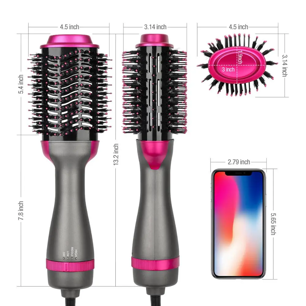 

Hot Sale 2 in 1 Hair Straightener Curling Iron Professional Hot Air Comb Styling Tools Fast Dry Hair Curler Straightening Tools