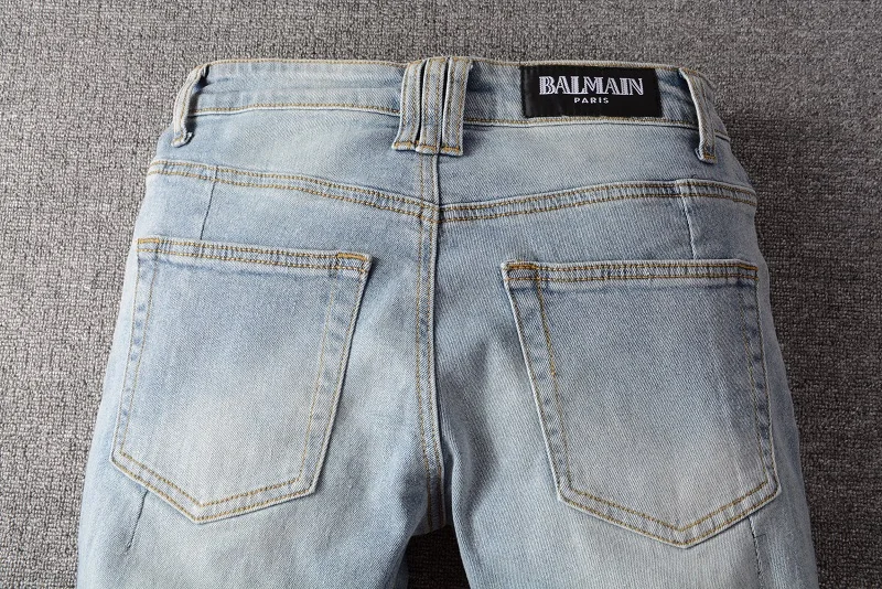 

2021 New Designer BALMAIN Denim Jeans Holes Trousers Pants Biker Jeans HOMME Ripped Jeans COOLGUY Jeans Men Pants 1086