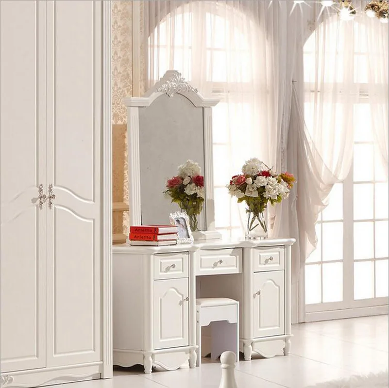 

white European mirror tabledresser French furniture pfy10024
