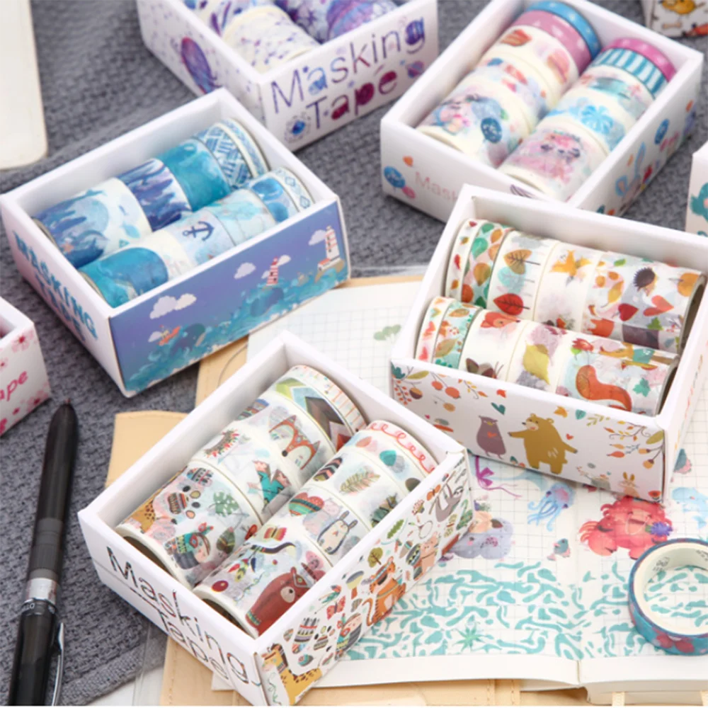 10 шт./компл. мультфильм леса животные васи ленты каваи канцелярские Сакура