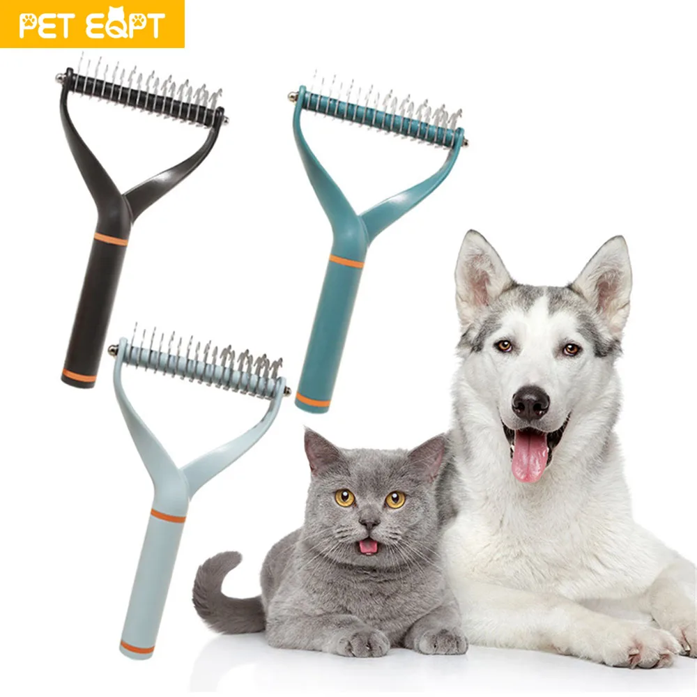 

Pets Fur Knot Cutter Dog Grooming Shedding Tools Pet Cat Hair Removal Comb Brush Double sided Pet Products Suppliers