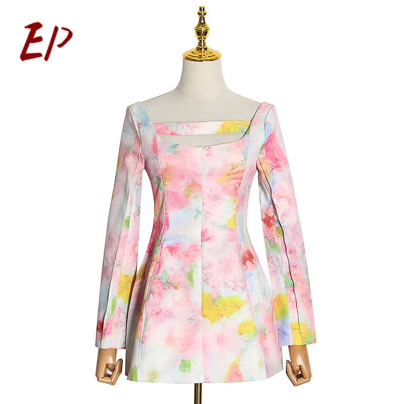 

EP Fashion 2021 Spring Autumn New Women's Clothing A-Line Long Sleeve Bodycon Dress Slash Neck Sexy Dresses For Women