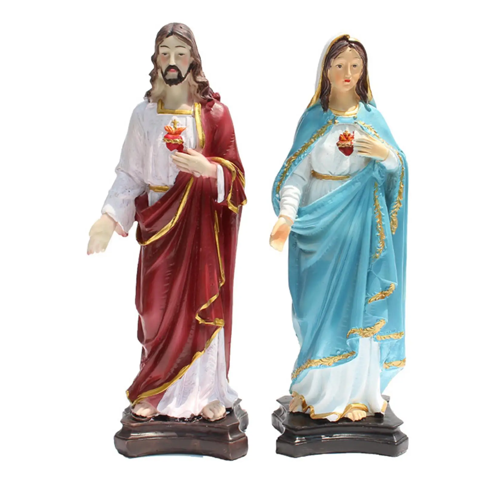 

Статуэтки из смолы, расписанные вручную, святой Иисус и Дева Мария, 2 шт.