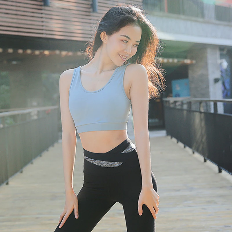 Брюки для йоги с высокой талией леггинсы фитнеса топ пуш ап комплект одежды из 2