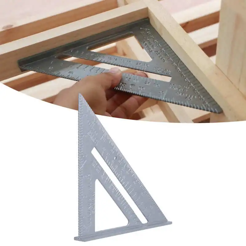 

Треугольная линейка из алюминиевого сплава, 7 дюймов, 45/90 градусов, утолщенные измерительные инструменты для рукоделия, деревообрабатывающ...