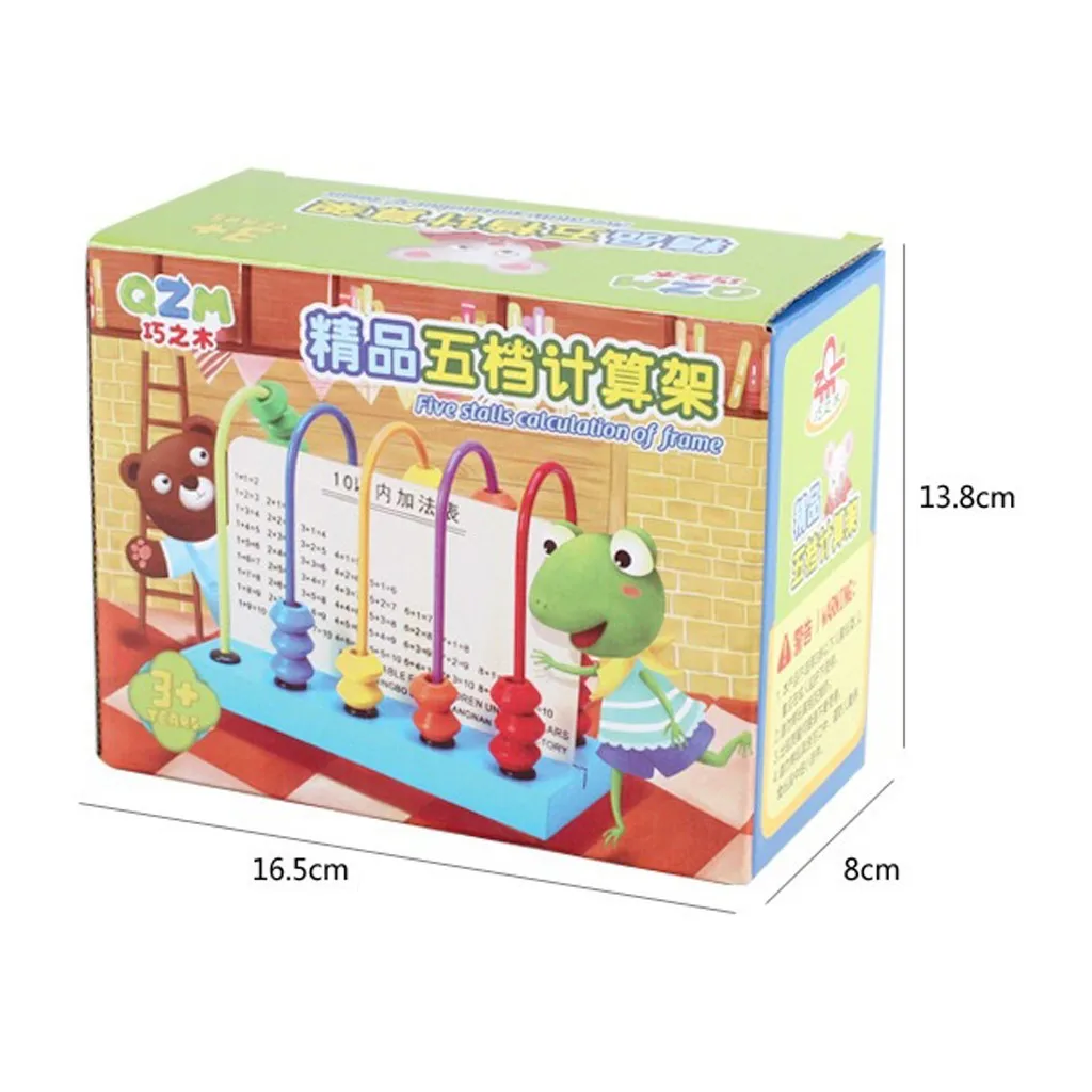 

Colorful Five Rows Computing rack Abacus Math toy Wooden Learning education Toys for children Mathematical arithmetic toys