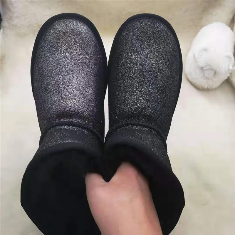 ; зимние сапоги на натуральном меху; botas mujer; классические Водонепроницаемые зимние сапоги из натуральной воловьей кожи; зимняя обувь для женщин
