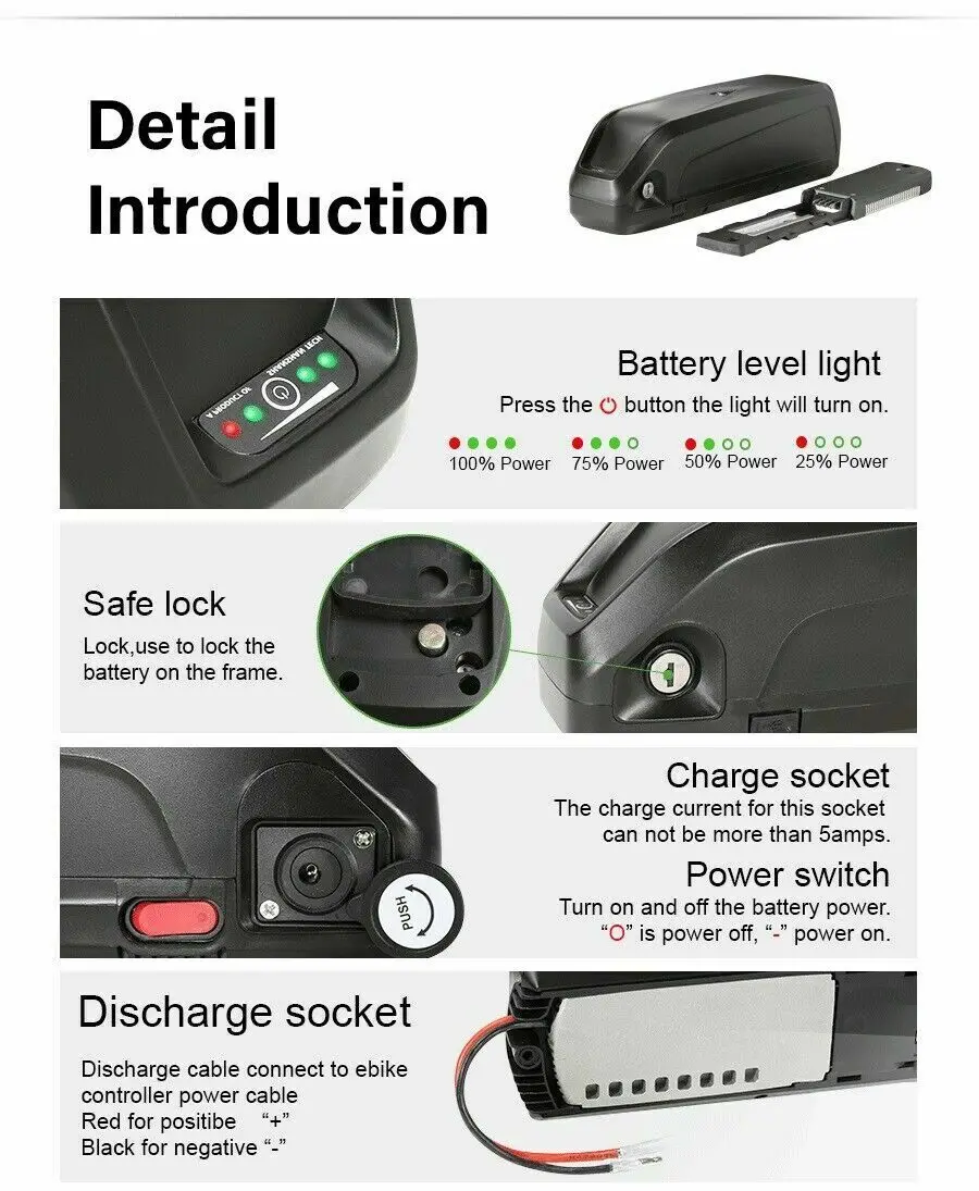 Vakaumus 48V 20AH Electric Bicycle Lithium Battery 13S Hailong Shell For Scooter Motor Less Than 1000W With 25A BMS And Charger - купить по