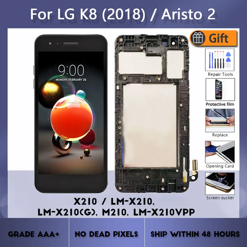 

5.0" Brand new For LG K8 2018 Aristo 2 SP200 MX210 LM X210MA SP200 X210 LCD Display Touch Screen With Frame Replacement