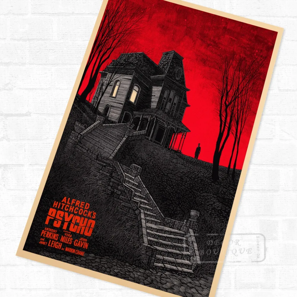 Альфреда Хичкока Psycho (милый чудак фильма ужасов Винтаж плакат в стиле ретро из