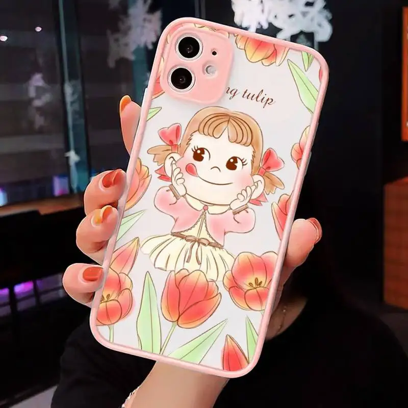 

Cute Fujiya Milky Peko chan Phone Cases matte transparent For iphone 7 8 11 12 plus mini x xs xr pro max cover