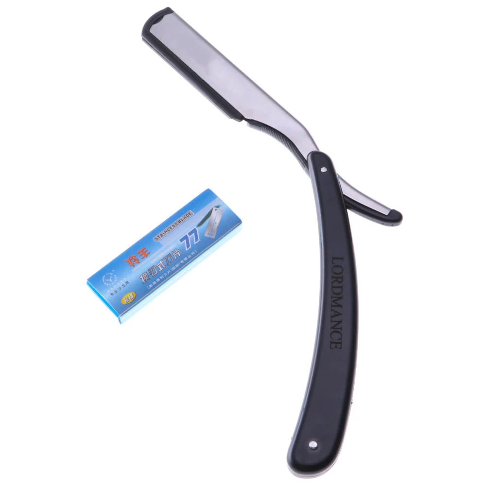 

Shaver 1 Set Men Straight Barber edge Razors Folding Shaving Knife Hair Removal Tools With 10pcs Blades 77-03